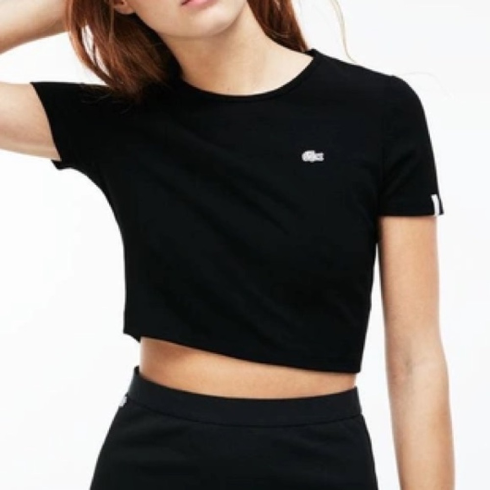 Lacoste Women's Black Cropped Top